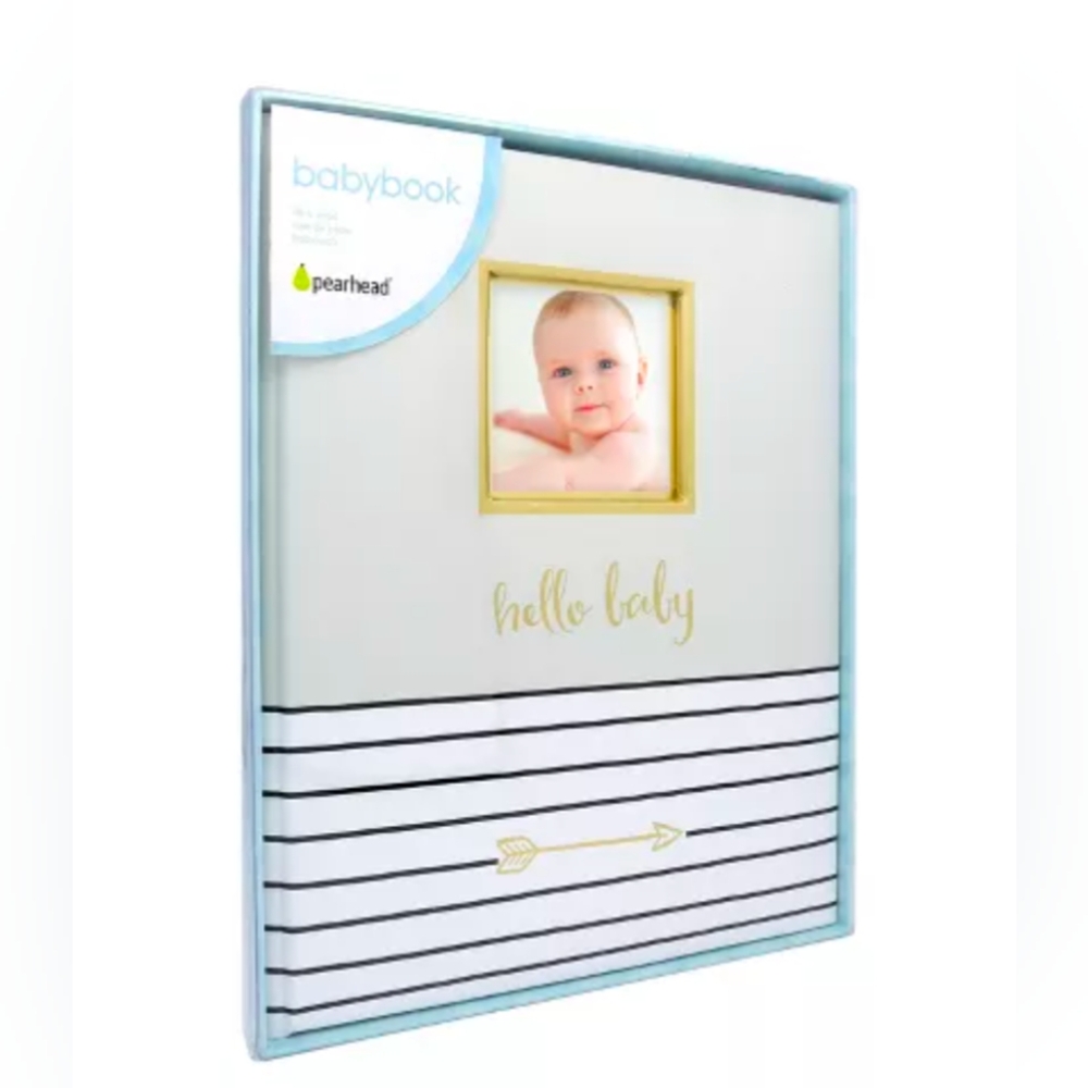 Pearhead Hello Baby, Baby Memory Book - Gray